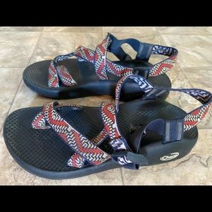 Women’s Chaco Z2 Toe-Strap Sandal, Navy Blue soles